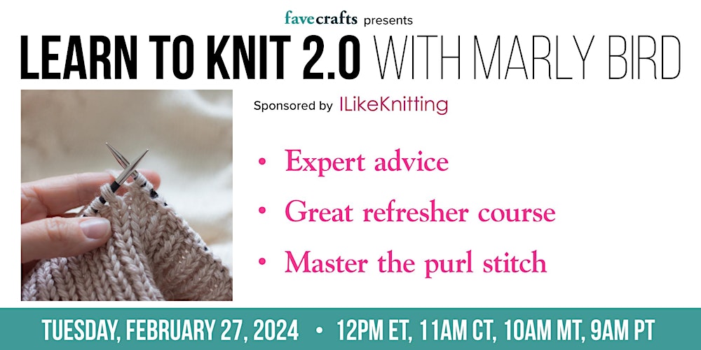 Learn to Knit 2.0 Tickets, Tue, Feb 27, 2024 at 11:00 AM